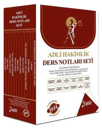 Yetki Yayınları 2026 ÇSA Adli Hakimlik Ders Notu Seti
