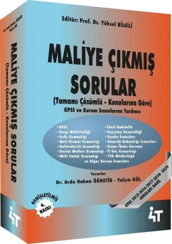 4T Yayınları Maliye Çıkmış Sorular
