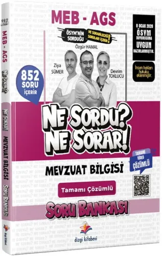 Dizgi Kitap Yayınları 2026 MEB AGS Mevzuat Bilgisi Ne Sordu Ne Sorar Tamamı Video Çözümlü Soru Bankası