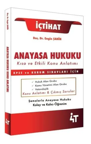 4T Yayınları KPSS A Grubu İçtihat Anayasa Hukuku Kısa ve Etkili Konu A