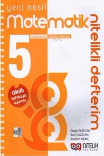 Nitelik 5.Sınıf Akıllı Defter Matematik Yeni Nesil Nitelikli
