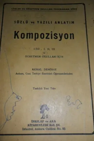 Sözlü Ve Yazılı Anlatım Kompozisyon / Lise I-II-III