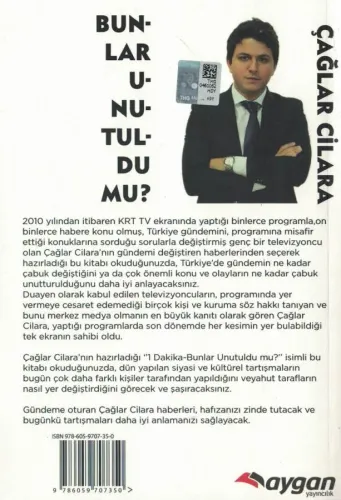 1 Dakika Bunlar Unutuldu mu? Çağlar Cilara Aygan Yayınevi %61 indiriml