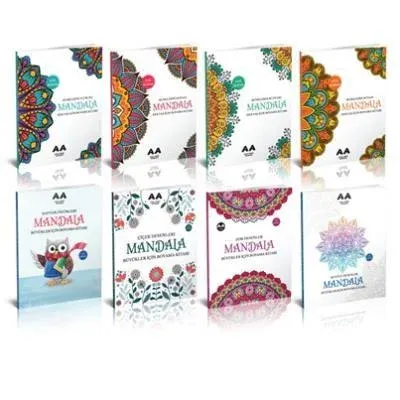 Yetişkinler İçin Mandala Boyama Seti 4 -8 Kitap