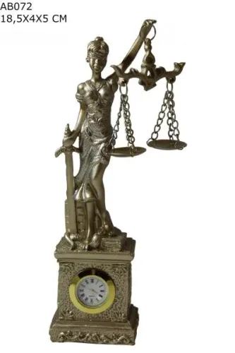 Adalet Biblo Saatli Sarı Simli