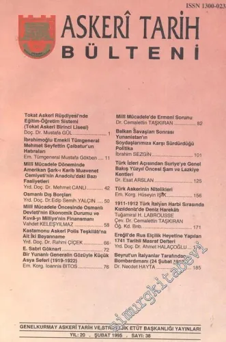 Askeri Tarih Bülteni Dergisi - Sayı: 38    20  Şubat