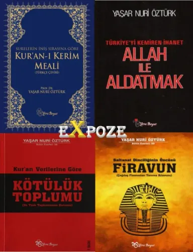 Yaşar Nuri Öztürk Seti 4 Kitap - Kur'an-ı Kerim Meali, Allah ile Aldatmak, Kötülük Toplumu, Firavun