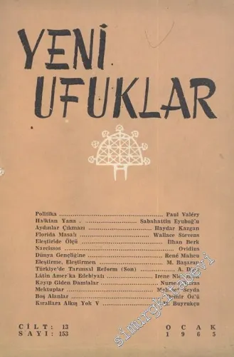Yeni Ufuklar Aylık Sanat Fikir Dergisi - Sayı: 153, Şubat 1965       1965