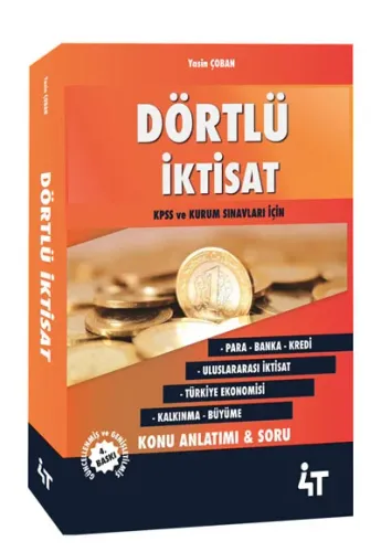4T Yayınları KPSS A Grubu Dörtlü İktisat Konu Anlatımlı Soru Bankası