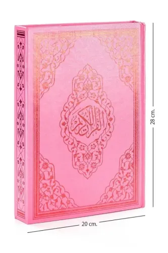 Kuranı Kerim Bilgisayar Hatlı Pembe Renkli Rahle Boy