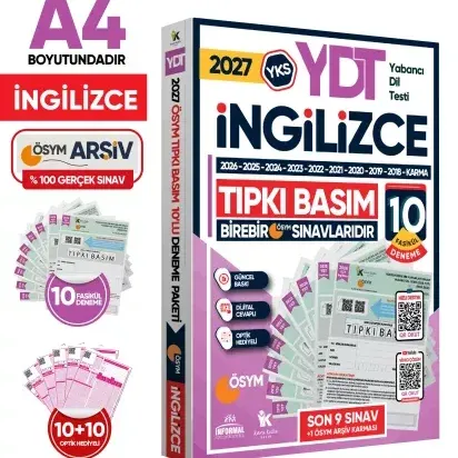 İnformal Yayınları 2027 YDT İngilizce ÖSYM Çıkmış Soru Tıpkı Basım 10 