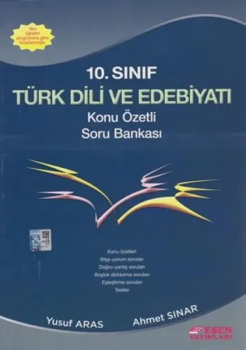 Esen Yayınları 10. Sınıf Türk Dili ve Edebiyatı Konu Özetli Soru Bankası Esen