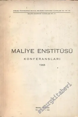 Maliye Enstitüsü Konferansları 1965 -