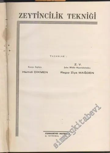 Zeytincilik Tekniği -