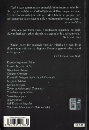 Kozmos Evrenin ve Yaşamın Sırları Carl Sagan Altın Kitaplar %40 indiri