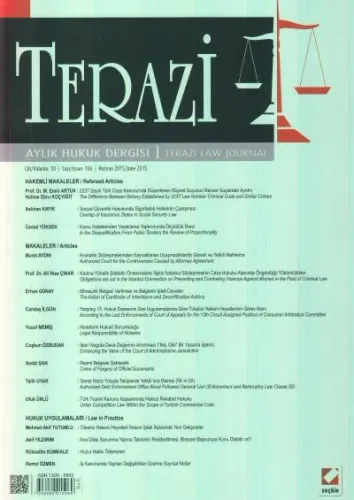 Terazi Aylık Hukuk Dergisi Yıl: 10 Sayı: 106 Haziran 2015
