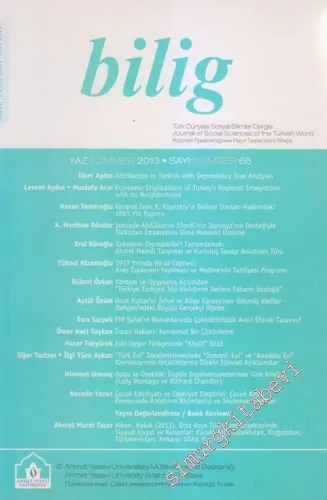 Bilig: Türk Dünyası Sosyal Bilimler Dergisi - Sayı: 66      Yaz 2013