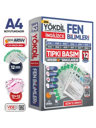 İnformal Yayınları İngilizce Yökdil Fen Bilimleri Tıpkı Basım 12 li Deneme