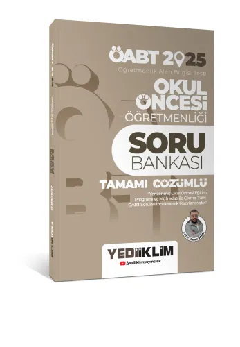 Yediiklim Yayınları  2025 ÖABT Okul Öncesi Öğretmenliği Tamamı Çözümlü Soru Bankası