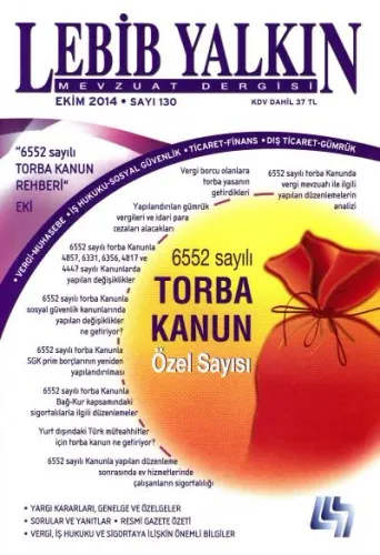 Lebib Yalkın Mevzuat Dergisi Sayı: 130 Ekim 2014