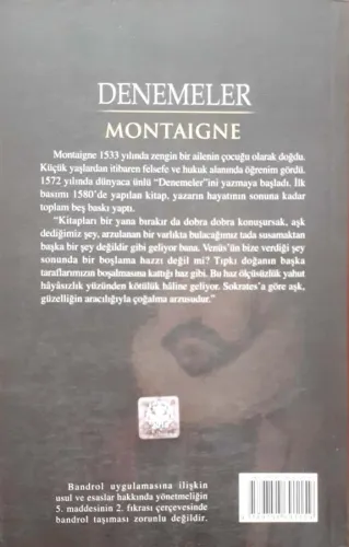 Denemeler Montaigne Kum Saati