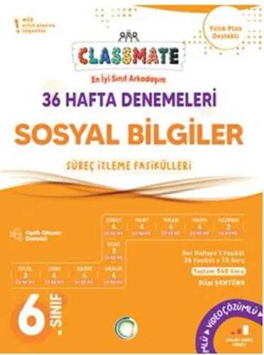 Okyanus Yayınları 6. Sınıf Sosyal Bilgiler Classmate 36 Hafta Denemeleri