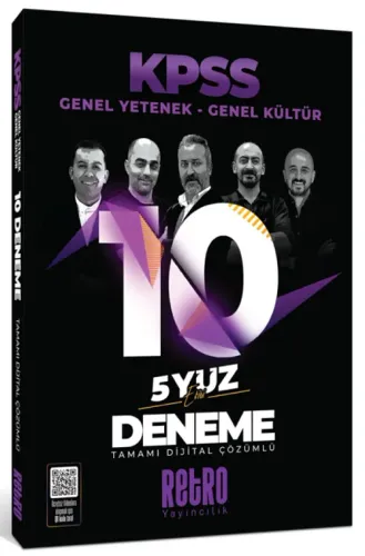 Retro Yayıncılık 2026 KPSS Genel Yetenek Genel Kültür 5Yüz 10 Deneme Çözümlü