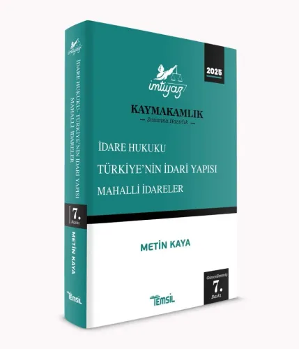 İMTİYAZ Kaymakamlık İdare Hukuku-Türkiye'nin İdari Yapısı-Mahalli İdareler Konu Anlatım Kitabı