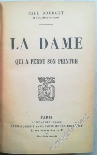 La Dame Qui à Perdu son Peintre