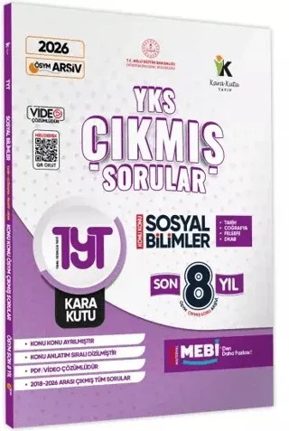 Karakutu Yayınları 2026 TYT Sosyal Bilimler Karakutu ÖSYM Çıkmış Soru Bankası Çözümlü Konu Konu Son 8 Yıl