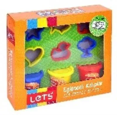 Lets Eğlenceli Kalıplar 3 Renk Oyun Hamuru 210Gr + 6 Kalıp L8245