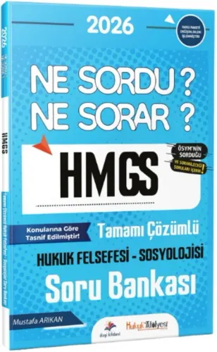Dizgi Kitap Yayınları 2026 Hukuk Atölyesi HMGS Ne Sordu Ne Sorar Hukuk Felsefesi - Sosyolojisi Tamamı Çözümlü Soru Bankası