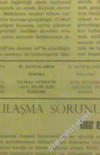 Yeni A Aylık Kültür ve Sanat Dergisi Sayı: 1 - 24; Yıl: Nisan 1972 - Mart 1974 -