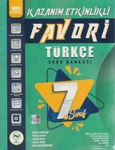 Av Yayınları 7. Sınıf Türkçe Favori Serisi Kazanım Etkinlikli Soru Bankası