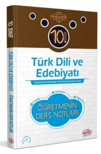Editör Yayınları 10. Sınıf Türk Dili ve Edebiyatı Hızlı Öğretmenin Ders Notları