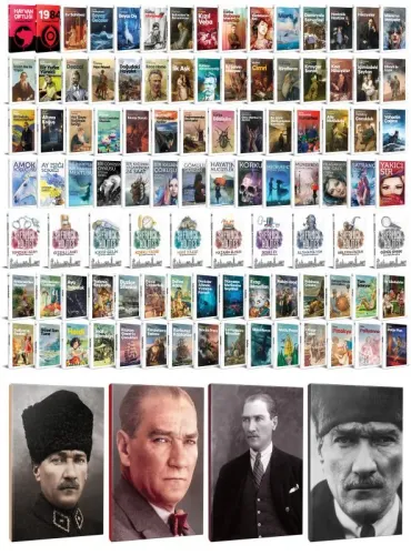 98 Dünya Klasiği ve Atatürk Temalı 64 Sayfa Çizgili Defter Seti -1 - H