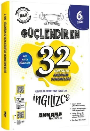 Ankara Yayıncılık 6. Sınıf İngilizce 32 Haftalık Güçlendiren Kazanım Denemeleri