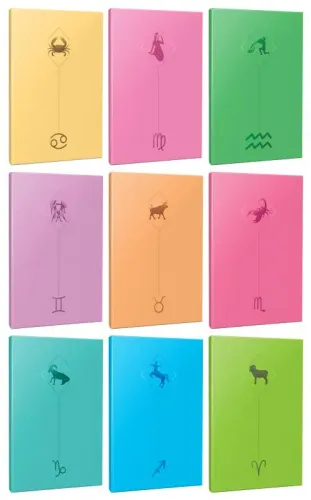 9lu Burç-Astroloji Temalı 13,5x19,5cm 64 Sayfa Çizgisiz Defter Seti -8