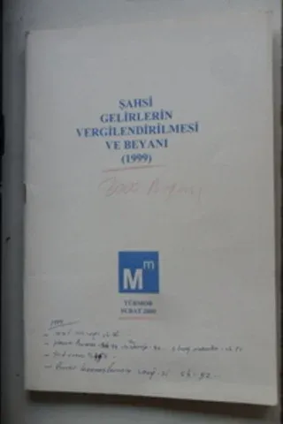 Şahsi Gelirlerin Vergilendirilmesi ve Beyanı 1999