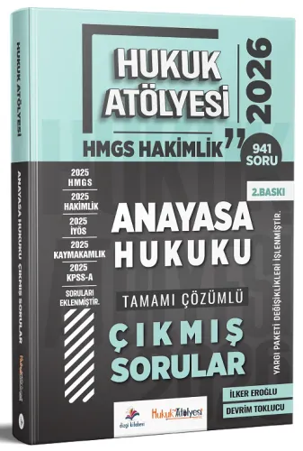 Dizgi Kitap Yayınları 2026 Hukuk Atölyesi Hakimlik HMGS Anayasa Hukuku Tamamı Çözümlü Çıkmış Sorular