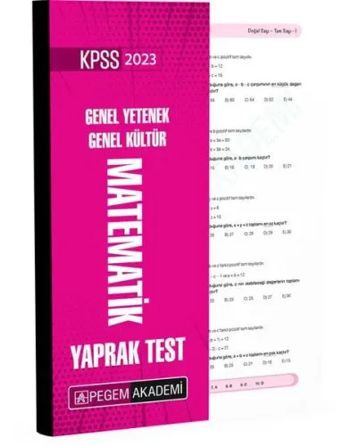 2023 KPSS Genel Yetenek Genel Kültür Matematik Yaprak Test