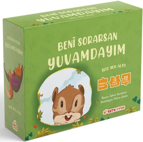 Beni Sorarsan Yuvamdayım-İşte Yer Altı! ;Kitap ve Yapboz Seti