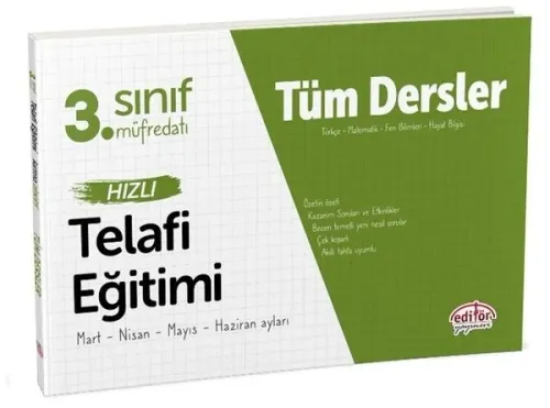 Editör Yayınları 3. Sınıf Tüm Dersler Hızlı Telafi Eğitimi Editör