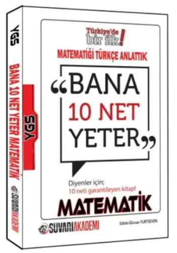 Süvari Akademi YGS Bana 10 Net Yeter Diyenler İçin Matematik Konu Anlatımlı