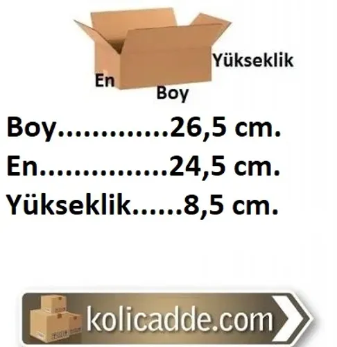 Tek Oluklu Koli 26,5x24,5x8,5 cm.