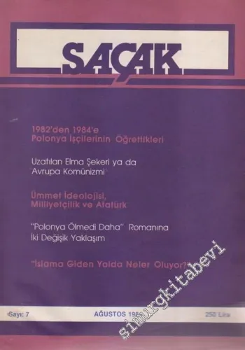 Saçak Aylık Siyaset Kültür Ekonomi Forumu Dergisi -  Dosya: 1982'den 1984'e Polonya İşçilerinin Öğrettikleri - Uzatılan Elma Şekeri ya da Avrupa Komünizmi - Ümmet İdeolojisi, Milliyetçilik ve Atatürk - “Polonya Ölmedi Daha” Romanına İki Değişik Yaklaşım -