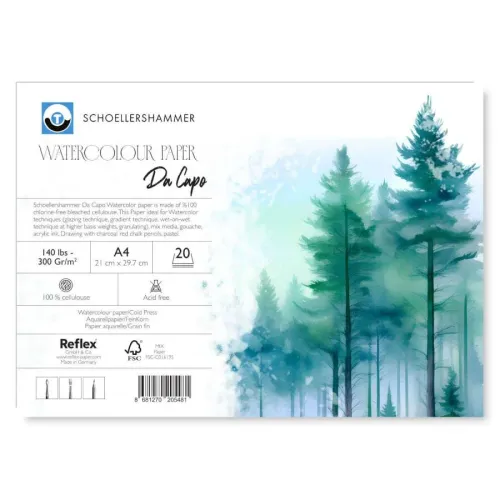 Schoellershammer Da Capo Watercolour Pad Ciltli 300gr A4 20yp