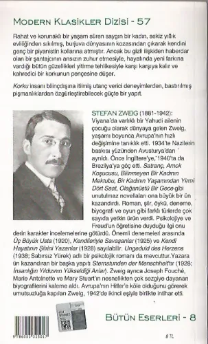 Korku Stefan Zweig Türkiye İş Bankası Kültür Yayınları %50 indirimli