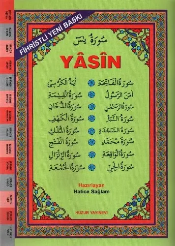 Arapça Fihristli Yasin-i Şerif (Kod:026) - Rahle Boy; Bilgisayar Hatlı