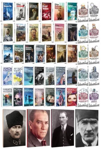 43 Dünya Klasiği ve Atatürk Temalı 64 Sayfa Çizgili Defter Seti -1 - H